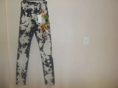 Jeans ajustados blanqueados bordados Gucci flor de tigre cintura alta IT 29 G Display Foto 1 de 4