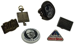 Spille vintage varie - Warren G. Harding, Osco Grocery, Baton Rouge, ecc - Foto 1 di 3