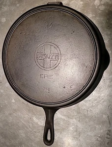 Erie Griswold # 12 719 Gusseisen Pfanne schräges Logo Heizring Geist Marke EUC - Bild 1 von 11