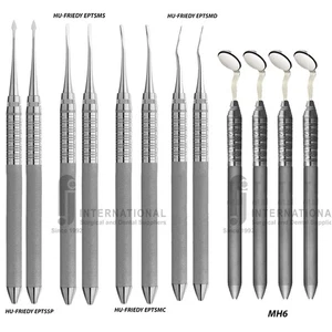 Juego de instrumentos dentales compatibles con Hu-Friedy de acero inoxidable mango satinado 12 piezas - Imagen 1 de 3