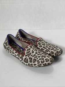 Rothy's The Loafer Women’s MOCHA SPOT FLATS Shoes Big Cat Size 10 VGC - Picture 1 of 10