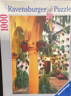 Ravensburger 1000 pc: A Courtyard in Andalusia 2006 jigsaw puzzle Rare Vintage - Image 1 of 3
