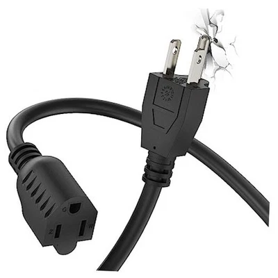 3 FT Extension Cord, Short Power Cord Indoor/Outdoor6 Gauge 3 Prong 1 Black - Image 1 of 4