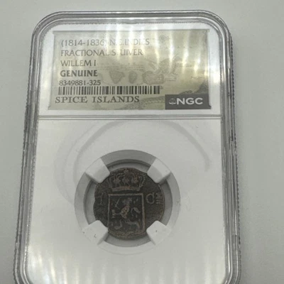 (1814 - 1836) N. E Indies Fractional Stuiver Willem 1 NGC Genuine - Image 1 of 4