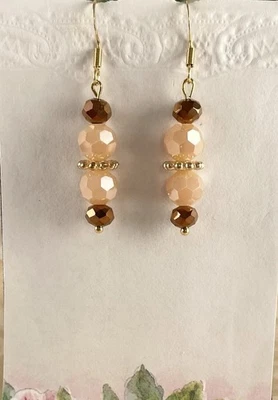 Pendientes colgantes de cristal de topacio ahumado para mujer hechos a mano joyería artesanal con cuentas Foto 1 de 4