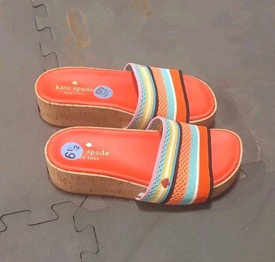 Sandalias sin cordones de corcho multicolor Kate Spade New York para mujer talla 6,5B nuevas sin etiquetas Foto 1 de 4