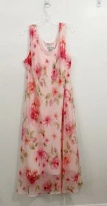 Dress Barn Womens Y2K Floral Chiffon Maxi Dress Size 24W Lined Boho Festival - Picture 1 of 8