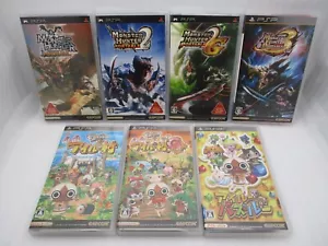 PSP Monster Hunter Portable 1 2nd G 3rd Airou Village g & Puzzle 7pcs Japan - Picture 1 of 11