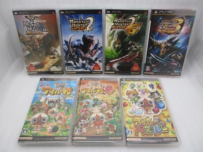 PSP Monster Hunter Portable 1 2nd G 3rd Airou Village g & Puzzle 7pcs Japan - Image 1 of 4