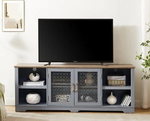Modern Farmhouse TV Stand Large Home Entertainment Console for TV Up to 80'' - Picture 1 of 11