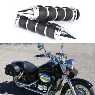 Chrome Motorcycle Hand Grips 1" Handlebar For Honda Shadow ACE 750 1100 /VLX 600 - Image 1 of 4