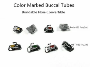 Tubos bucales de ortodoncia dental soporte molar marcado color Roth/MBT 022 1a/2a - Imagen 1 de 32