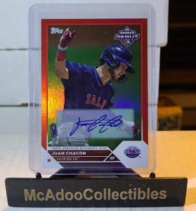 2023 topps pro debut Juan Chacon Auto Red Foil #2/10 Boston Redsoxs - Picture 1 of 2