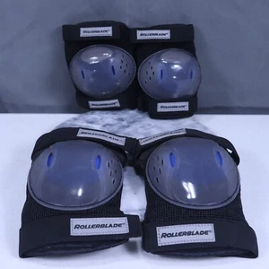 Set Of Rollerblade Brand Youth Teen Medium Black Protective Knee & Elbow Pads - Picture 1 of 9