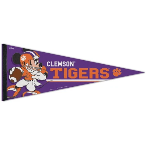 CLEMSON TIGERS MICKEY MOUSE DISNEY ROLL UP FELT PENNANT 12"x30" WINCRAFT 😎 Cover
