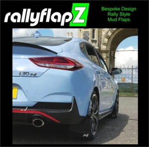 rallyflapZ | Mudflaps & Fixings Hyundai i30N Fastback Black 3.2mm PVC*Gloss N-S - Picture 1 of 3