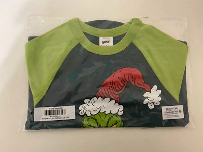 Hanna Andersson Dr. Seuss Grinch Green Sueded Jersey Tee Boys Size 100 US 4 NEW - Image 1 of 3