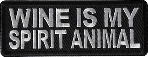 Lustiger Aufnäher zum Aufbügeln Wein ist mein Geist Tier - 4 x 1,5 Zoll - P6892 - Bild 1 von 5