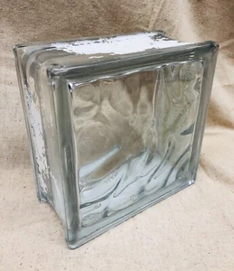 RARO Bloque de Vidrio De Colección Mulia Remolino Transparente Patrón de Agua 7,75"" Cuadrado - Imagen 1 de 10