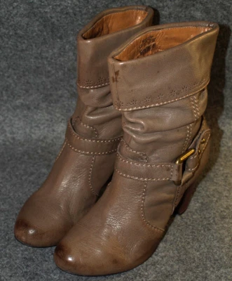 Botines de cuero marrón para mujer Fossil - Talla 7 | Correa con hebilla | Usados Foto 1 de 4