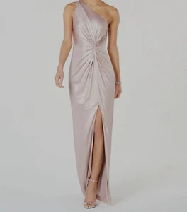 199 $ Adrianna Papell gestäubtes Blütenblatt rosa Jersey schimmerndes geknüpftes Kleid 10 NEU A517 - Bild 1 von 14