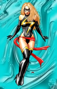 Ms. Marvel create superhero power sexy comics art 11x17 pinup print Dan DeMille - Picture 1 of 1