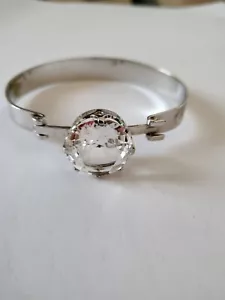 Designer Finnland Turku 925er Silber Armreif runder Bergkristall K.Salovaava - Bild 1 von 6