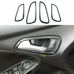 4X Carbon fiber color Door Handle Bowl Cover fit For Ford Focus 2015-2018 ST RS - Picture 1 of 12