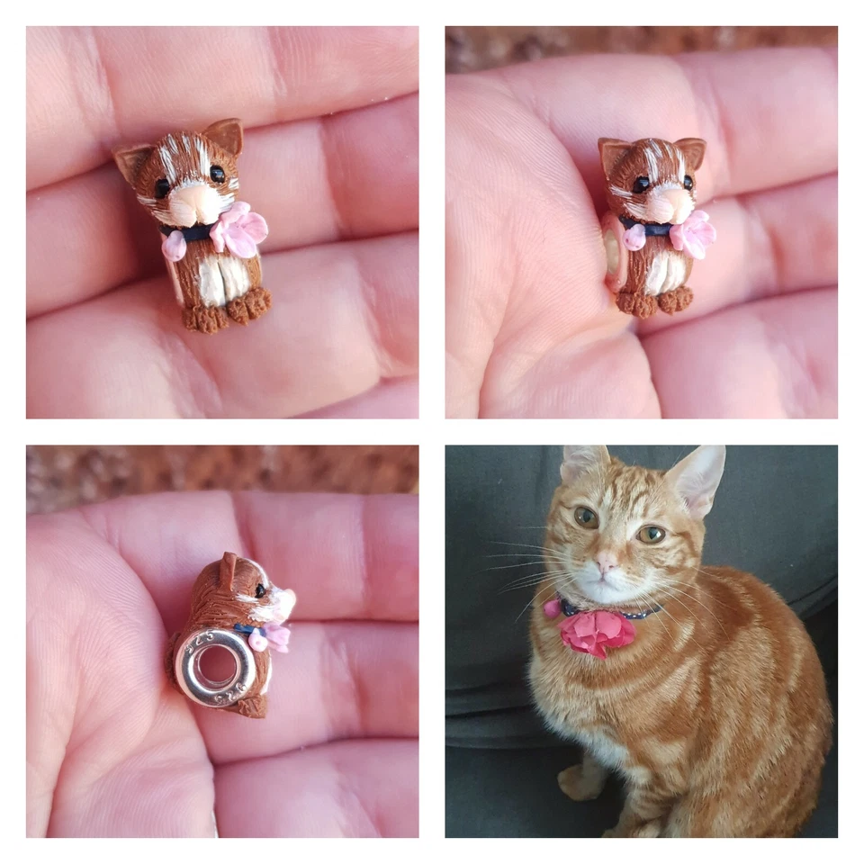 MINI GATO PAPAGAIO COELHO personalizado animal de estimação joia presente charme pulseira contas  - Imagem 1 de 4