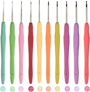 Set 10 Pezzi Ganci Uncinetto con Manico Ergonomico per Maglia Filato Uncinetto - Foto 1 di 4