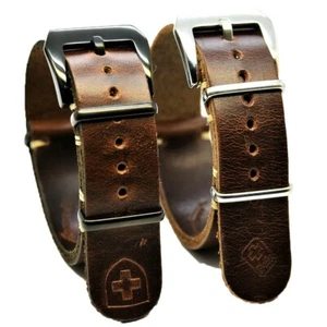 Leather watch Strap Military Watch Band kellon ranneke Handmade 18/20/22/24 mm.  - Picture 1 of 6