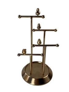 Heavy Rose Gold 3 Tier Tabletop Necklace & Jewelry Display Rack Stand Birds 13" - Picture 1 of 2