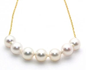 ADD ON PEARL NECKLACE 8MM 14K GOLD PENDANT 7 PEARLS A FAMILY TRADITION - Picture 1 of 2