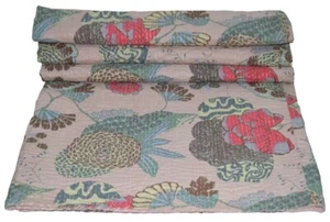 Multi Kantha Quilt Floral print Gudri Handmade Twin Bedspreads Throw Ralli - Imagen 1 de 4