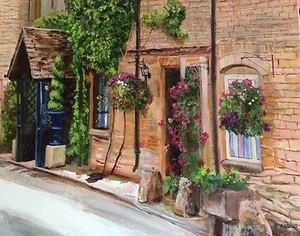 NEW DAVID ALDUS ORIGINAL "River Cottage - Cotswolds, Burford" III OIL PAINTING - Picture 1 of 2