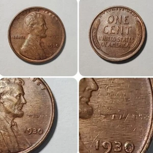 1930 P die crack Elimination error Lincoln Wheat Cent #23 - Picture 1 of 8