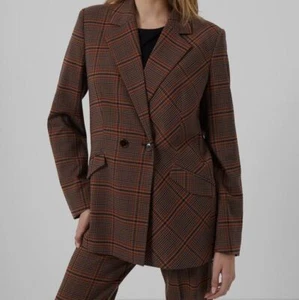 French Connection Women's Brown Bettina Check Print Suit Jacket Size 2 - Picture 1 of 4
