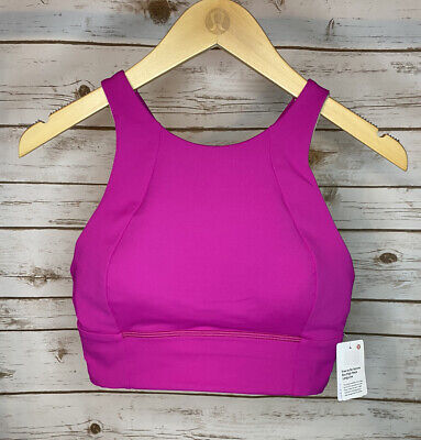 NWT Lululemon Free To Be Serene Bra High Neck Long Line C/D Cup FTMF Pink Sz 6 • 59€