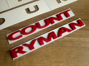 LETRAS INSIGNIA TRASERA ROJO BRILLANTE SE ADAPTA A MINI COUNTRYMAN PLANTILLA DE LETRAS DE METAL F60 - Imagen 1 de 2