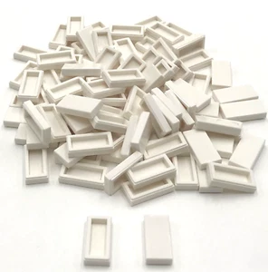 Lego 100 Nuevo Blanco 1 x 2 Piezas de Azulejos Planos Suaves - Imagen 1 de 1