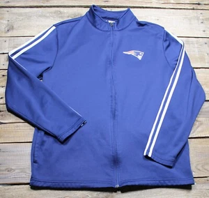 New England Patriots Team Apparel Long Sleeve Full Zip Track Jacket Mens L Blue - Picture 1 of 5