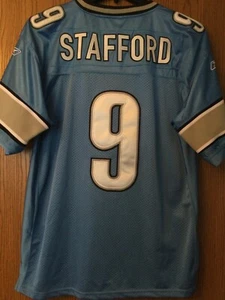 Matthew Stafford #9 - Detroit Lions Jersey -Blue -Polyester - Size 52 - Reebok - Picture 1 of 4