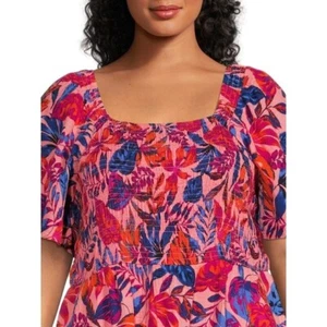 Terra & Sky Women's Plus Size Flutter Sleeve Fit & Flare Dress,Size:2X(20-22) - Picture 1 of 5