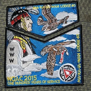 Mint 2 Piece OA Set 2015 NOAC Lodge 40 Ma Ka Ja Wan 100th Anniversary - Picture 1 of 1