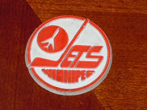 WINNIPEG JETS Vintage Old WHITE NHL RUBBER Hockey FRIDGE MAGNET Standings Board Cover