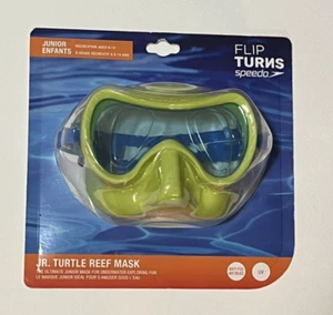 New Speedo JR. Turtle Reef Mask Ages 6-14 Green & Blue,  UV & Anti Fog Goggles - Imagen 1 de 4