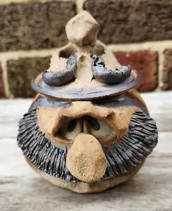 Barattolo per tazza in ceramica 3D vintage in gres porcellanato divertente viso brutto con FACCIA SUL COPERCHIO FIRMATO ANCHE - Foto 1 di 7