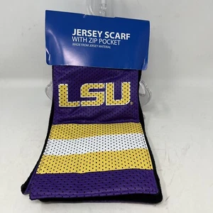 LSU Tigers NCAA Jersey Scarf with Zip Pocket  - New - Picture 1 of 2