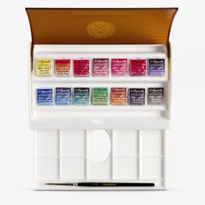 Sennelier : Watercolour : Travel Box Set of 14 Half Pans & Brush - Picture 1 of 4