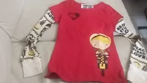 Girls Harajuku Lovers Size 12 top layered t-shirt thermal made in USA GUC - Picture 1 of 5